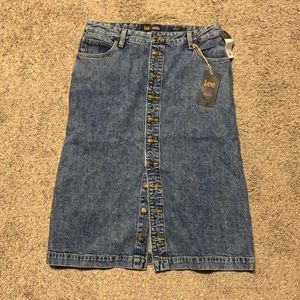 LEE JEANS VINTAGE MODERN HIGH RISE MIDI SKIRT